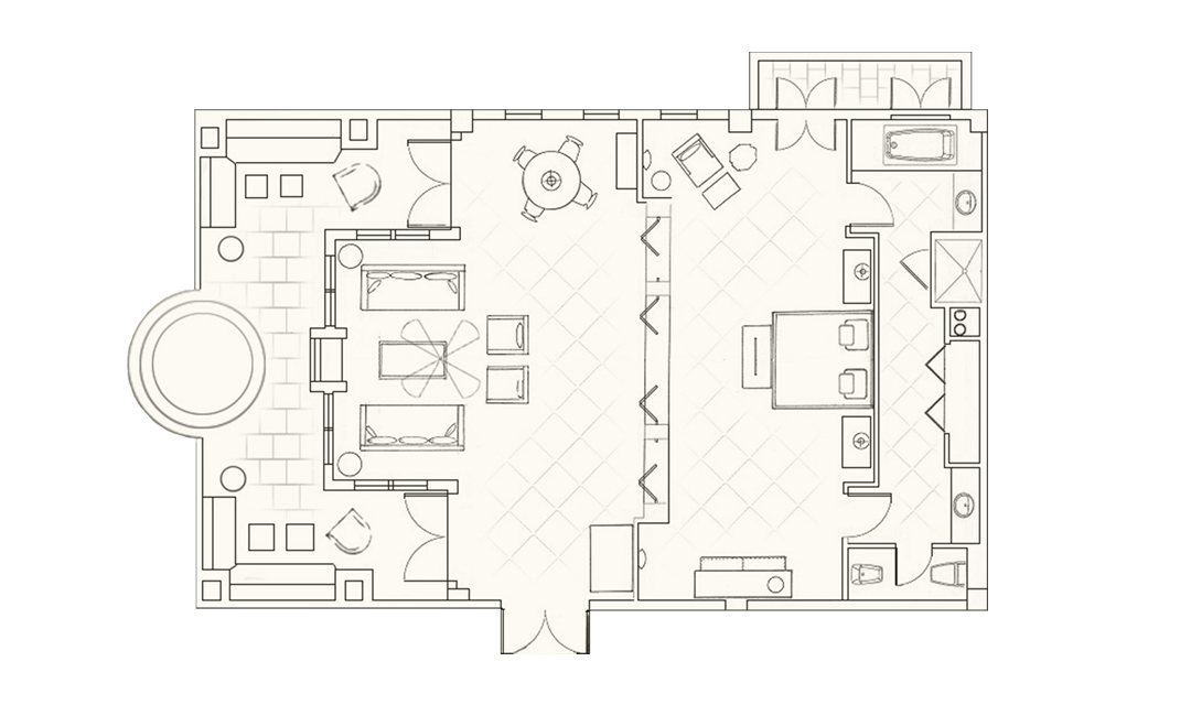 Adonis and Aphrodite Suite layout