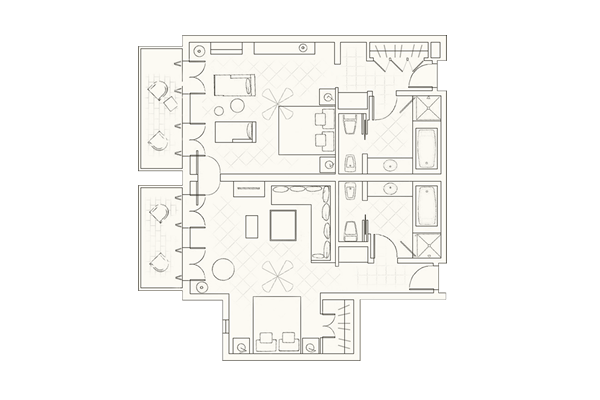 Interconnecting Junior Suite & Garden Studio Suite With Sea View