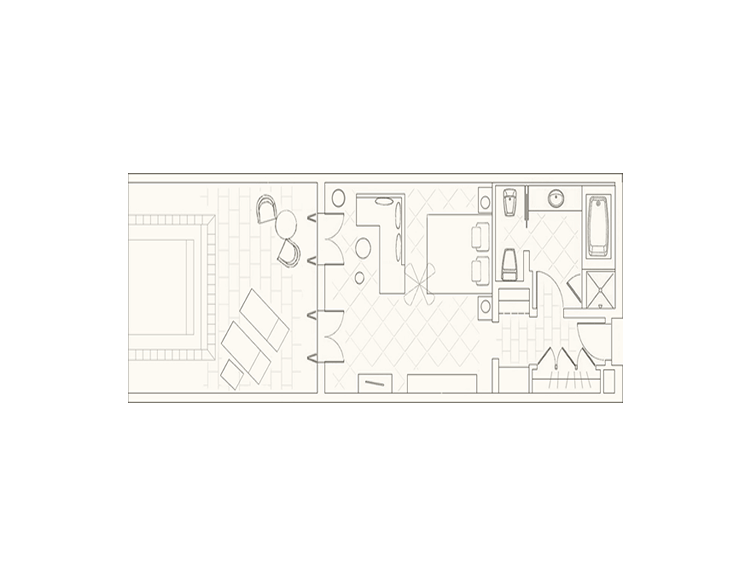 Garden Studio Suite with Private Pool and Sea View Layout