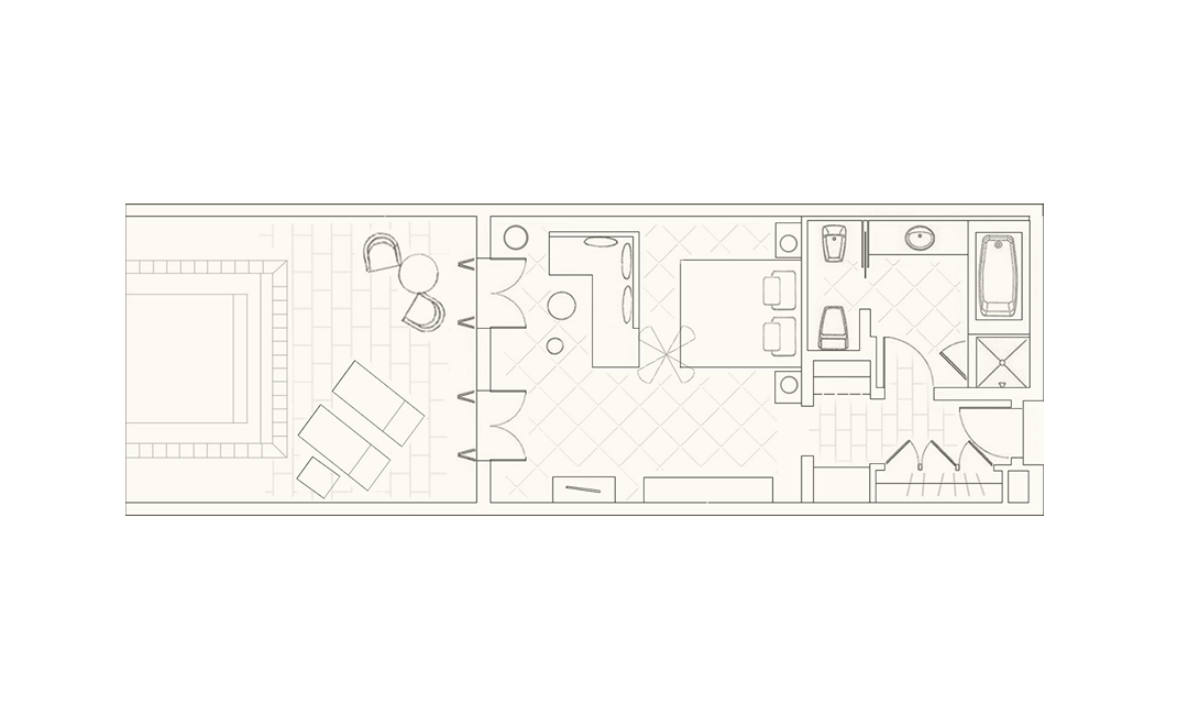 Garden Studio Suite Pool layout