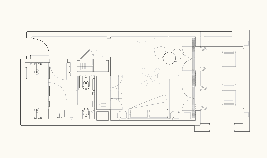 Garden view room layout