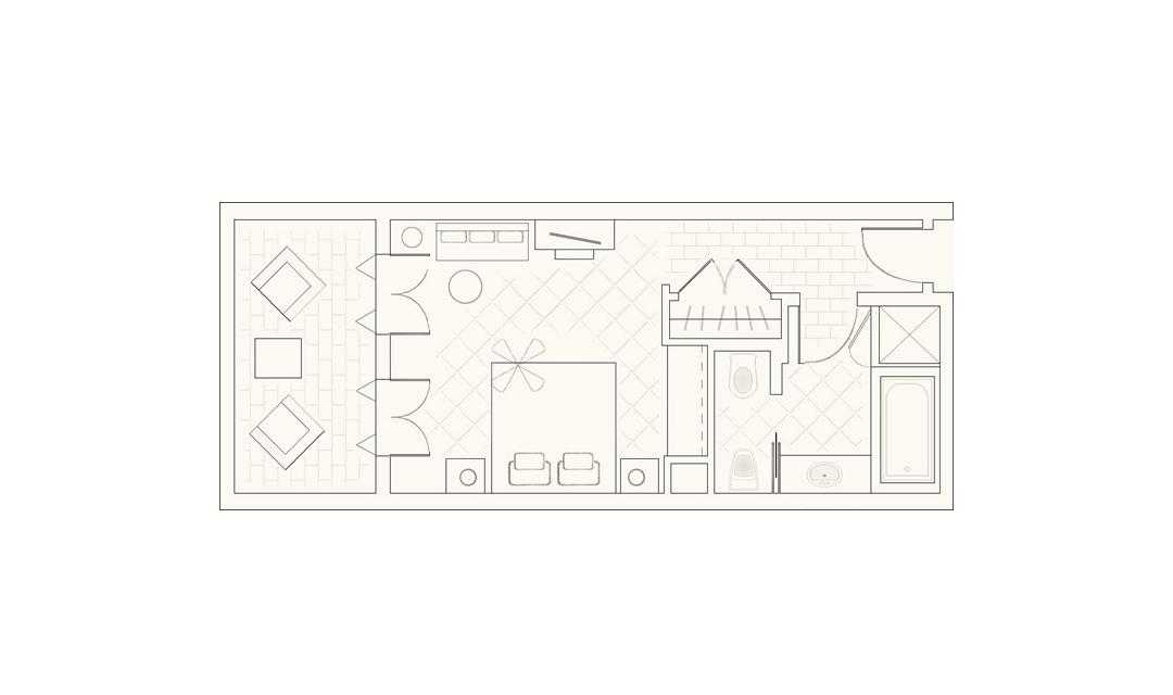 Garden view room layout