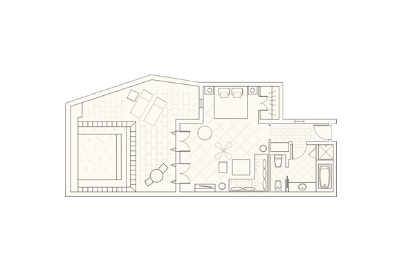 Junior Suite with Pool Layout