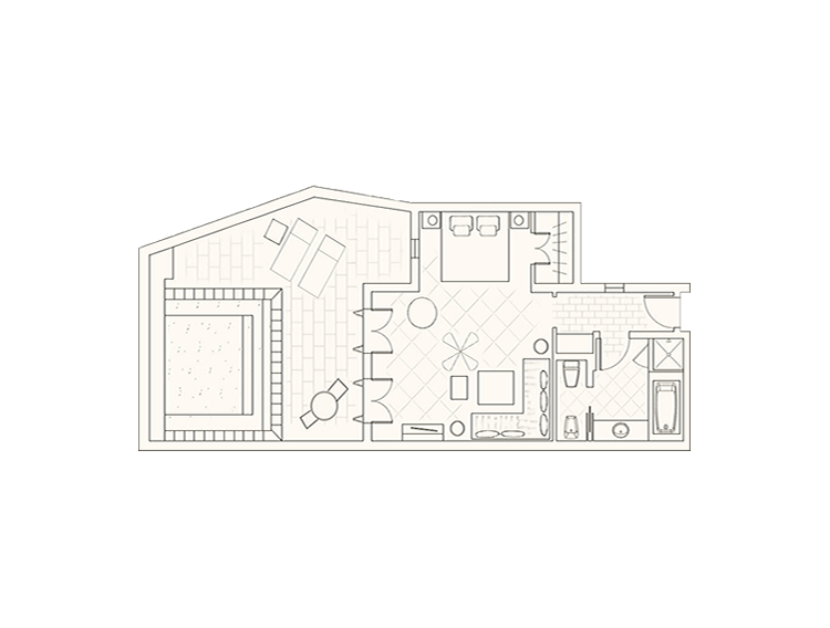 Junior Suite With Pool Layout