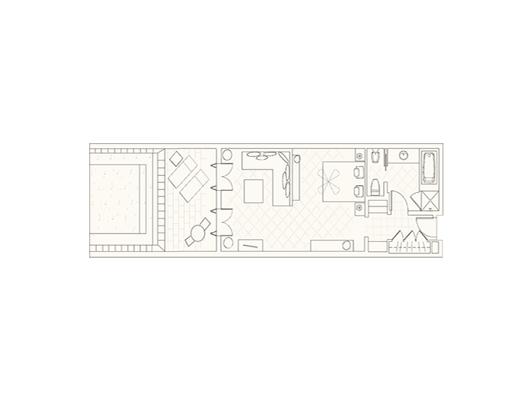 Junior Suite With Pool Layout	