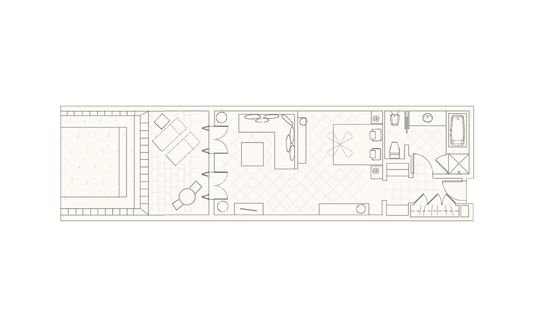 Junior suite with private pool layout long