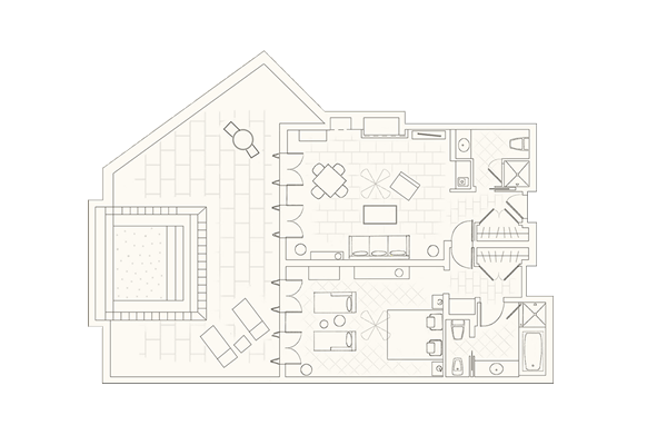 One Bedroom Suite With Pool Layout