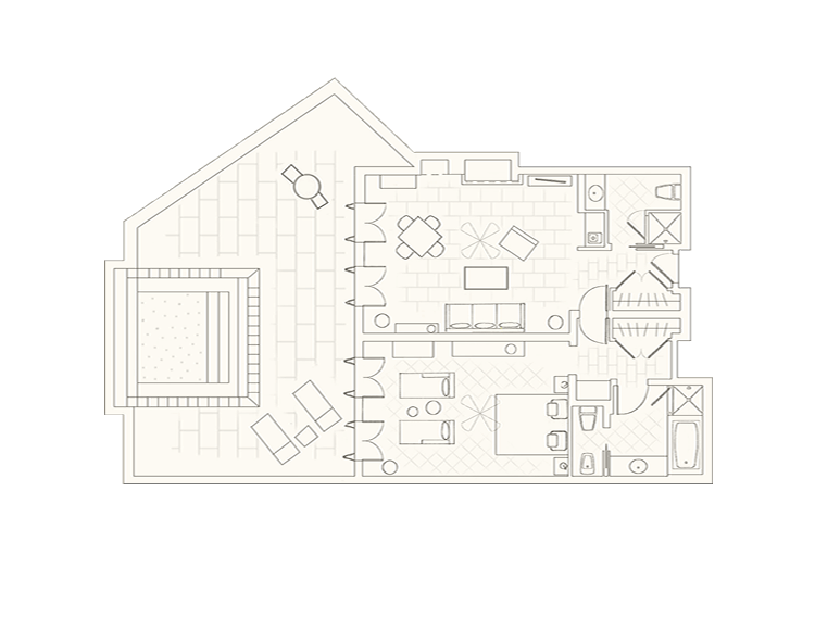 One Bedroom Suite with Pool Layout