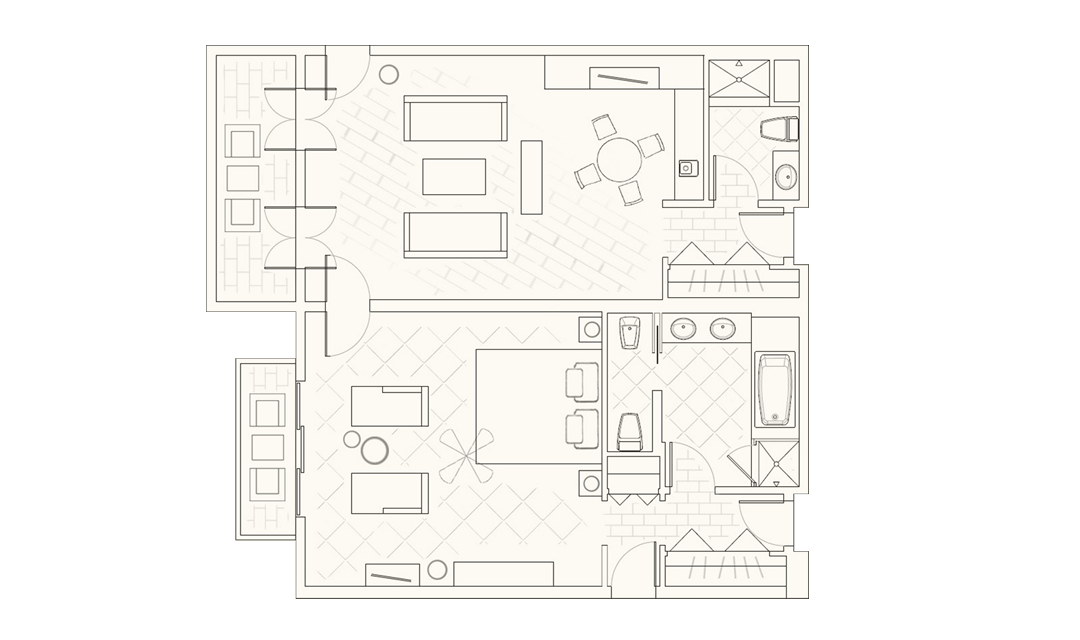 One Bedroom Suite layout