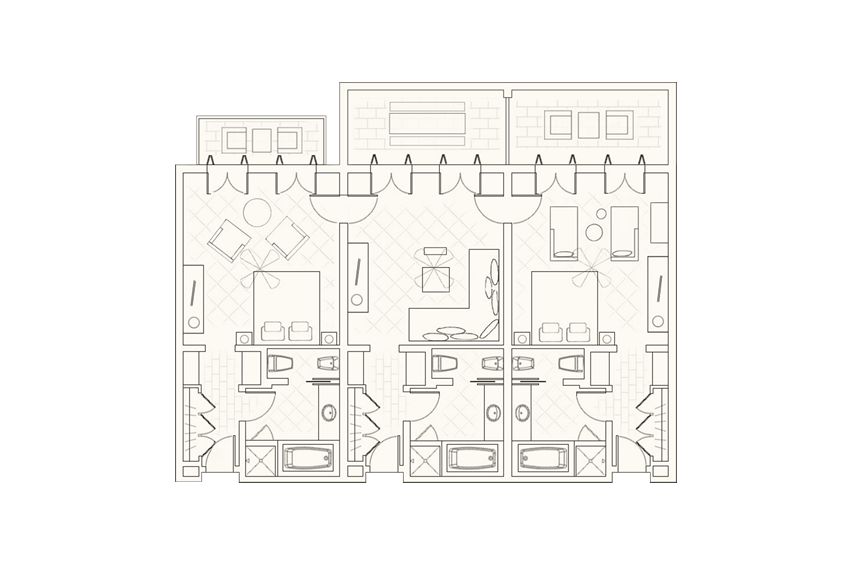 Two Bedroom Family Suite Layout