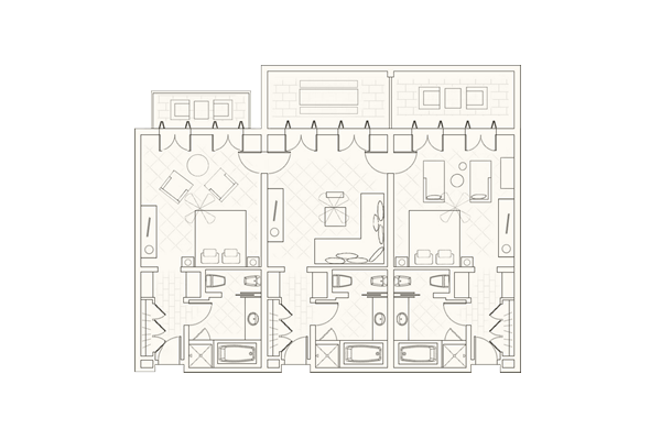 Two Bedroom Family Suite Layout